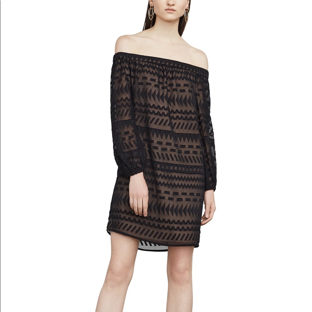 BCBG Anitra Burnout Off-The-Shoulder Dress